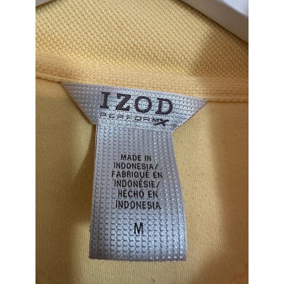 Izod Size Medium Butter Yellow Long Sleeve 1/4 Zip Up Pullover Sweatshirt Jumper - Picture 4 of 8